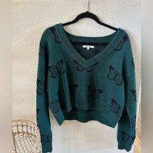 Cropped Butterfly Sweater